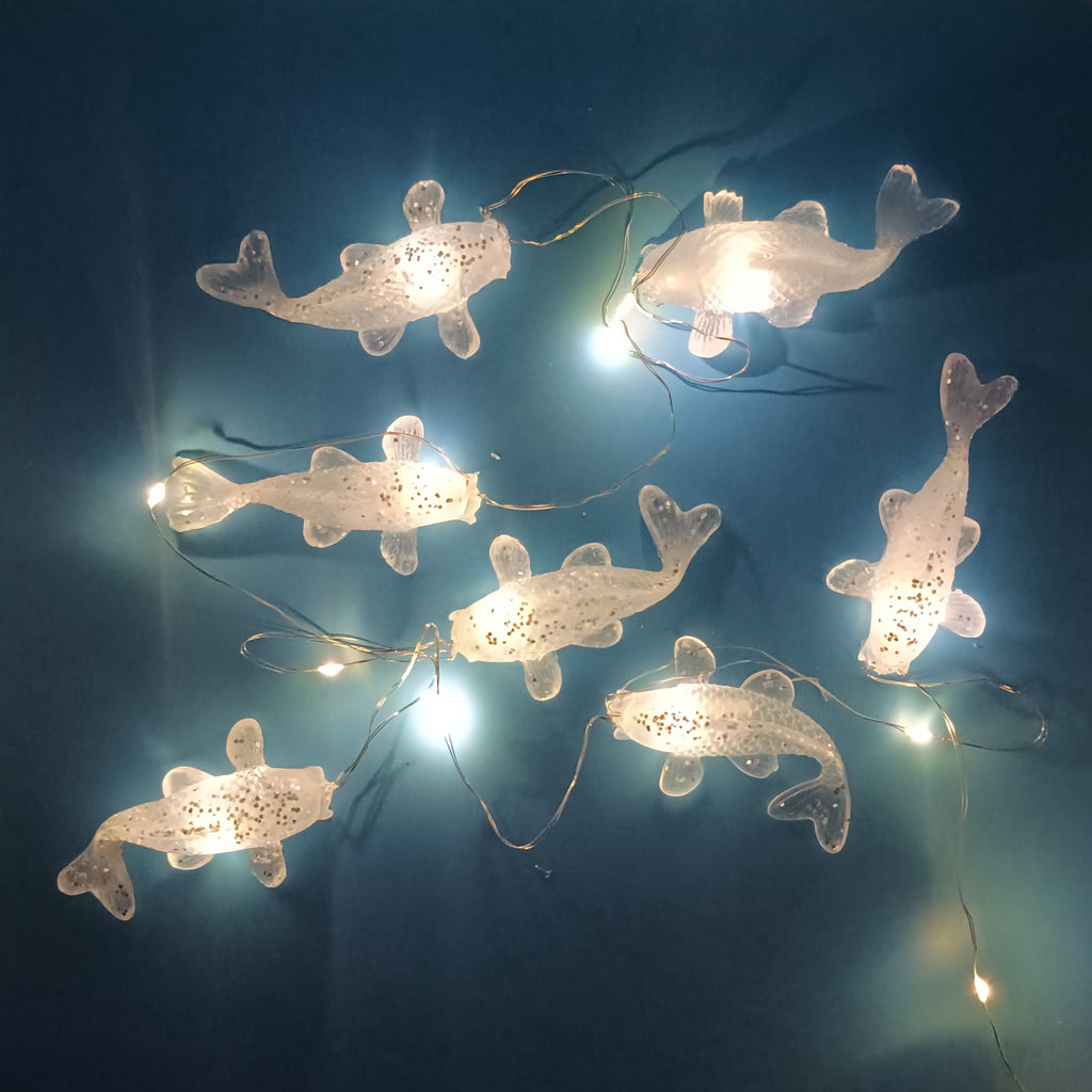 Silver Sparkle Glow In The Dark Koi fish LED String Light