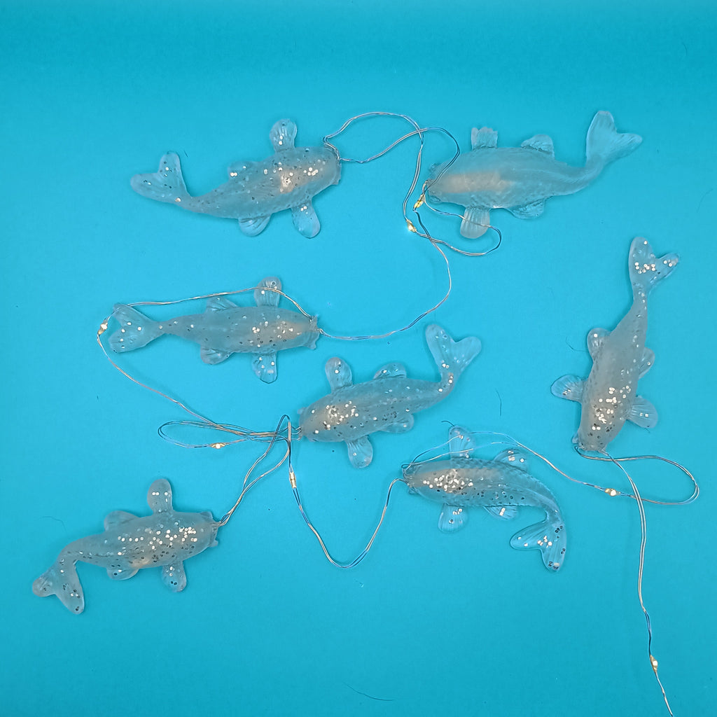 Silver Sparkle Glow In The Dark Koi fish LED String Light