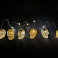 Gold Glitter Skull LED String Lights