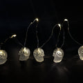 Black Glitter Skull LED String Lights